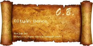 Oltyán Bence névjegykártya